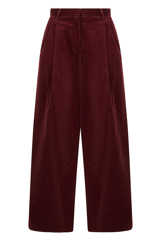 Wide-leg pants in ribbed fabric RTW