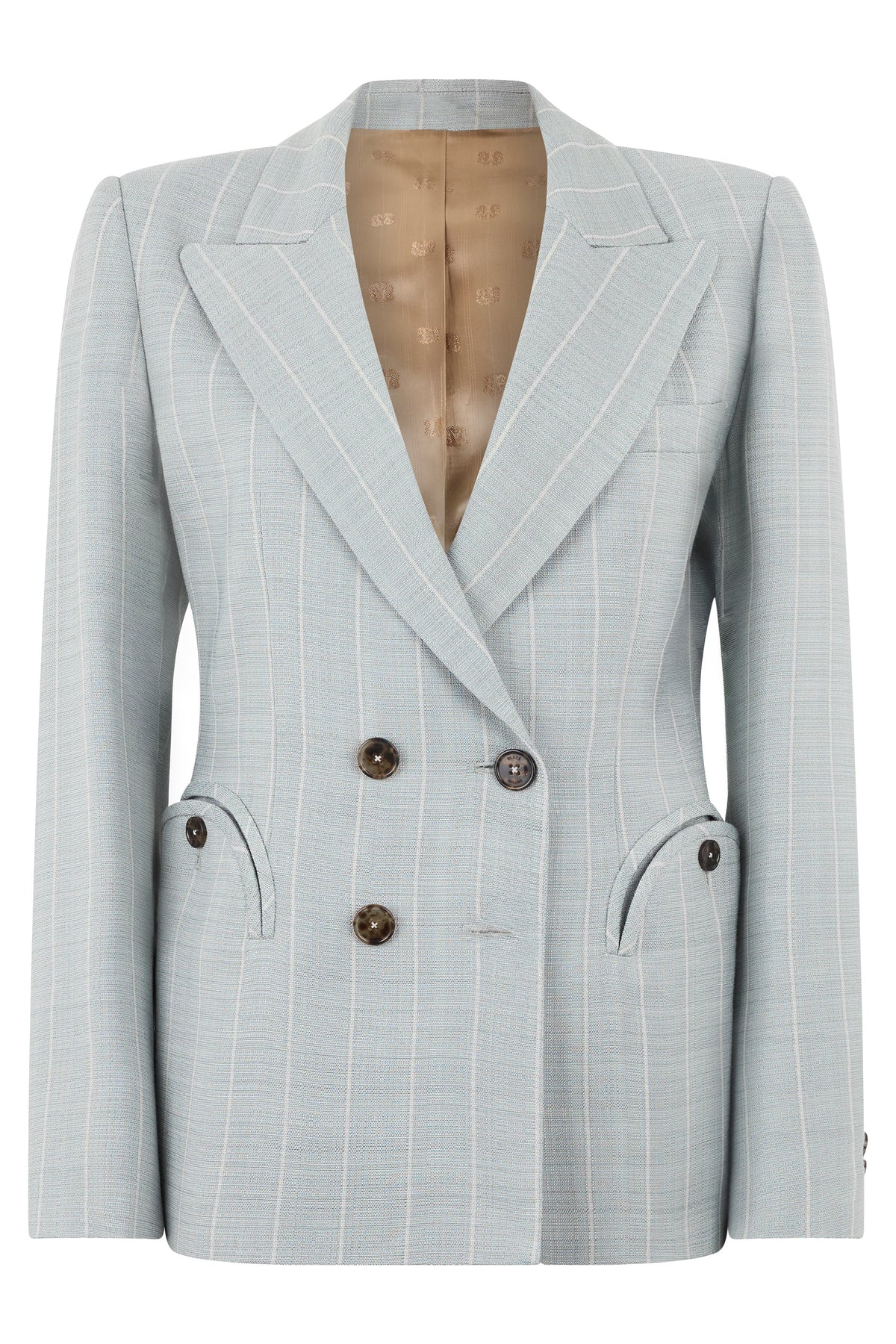 Double-breasted blazer in silk-linen blend RTW