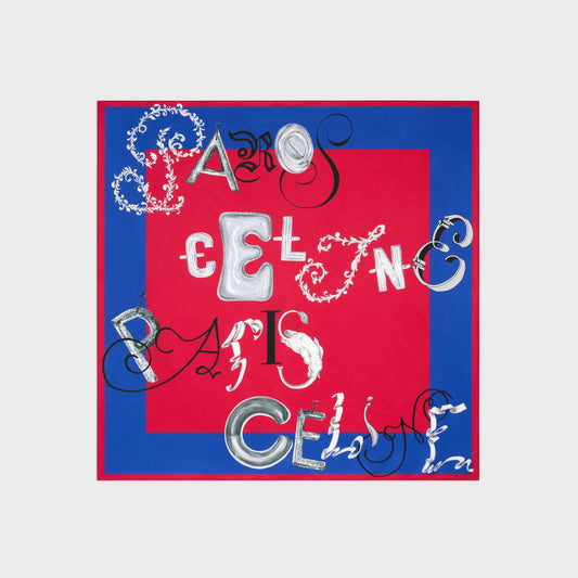 Celine 90x90cm square - REDBLUEMULTICOLOR
