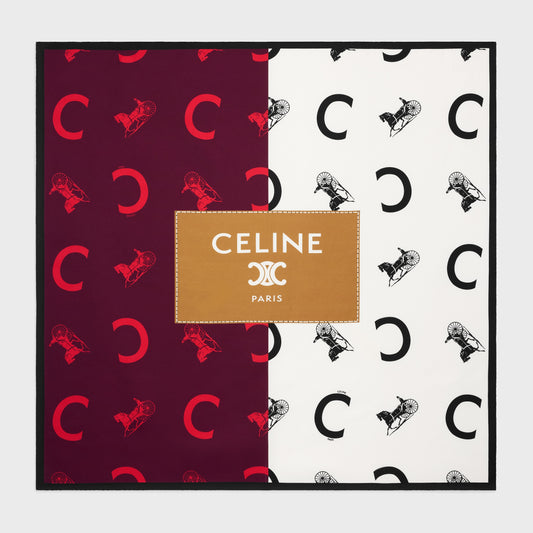 Celine 90x90cm square - BURGUNDYIVORYCAMEL