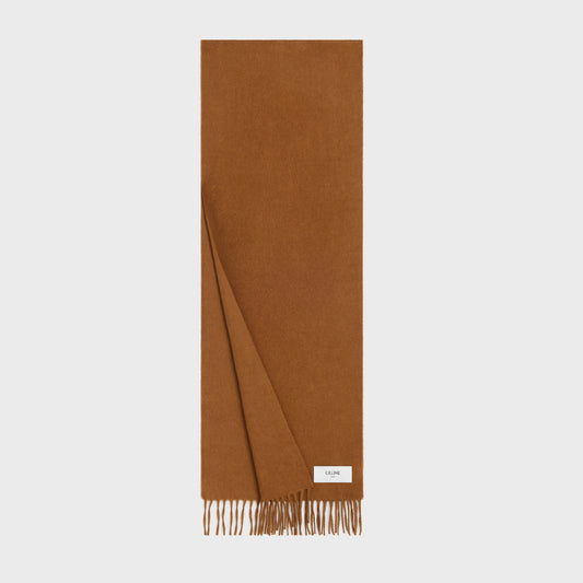 Celine 30x180cm fringed scarf - CAMEL