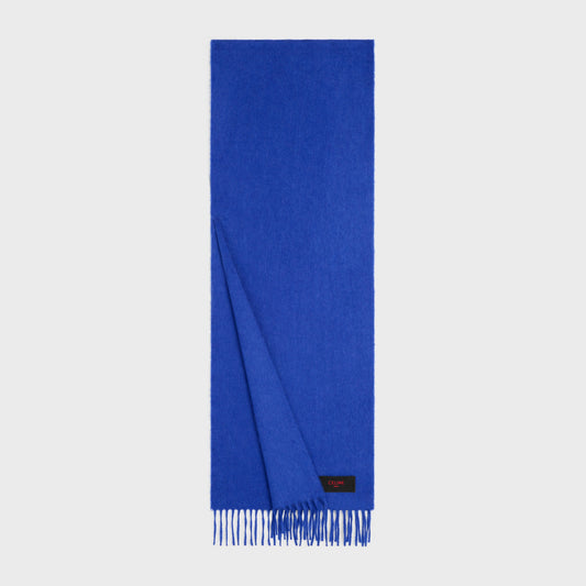 Celine 30x180cm fringed scarf - SAPPHIREBLUE