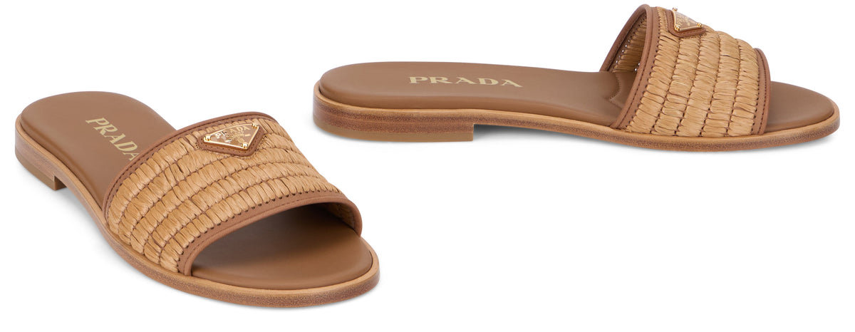 Raffia and leather ciabatta RTW