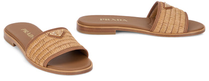 Raffia and leather ciabatta RTW