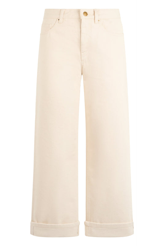 Cotton twill pants with cuff RTW