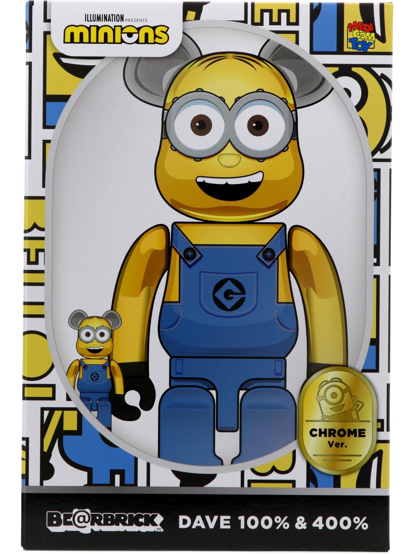 "Be@rbrick Dave Chrome" 100% and 400% toy Decorative accessories