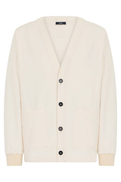 Cardigan in fabric with v-neck RTW