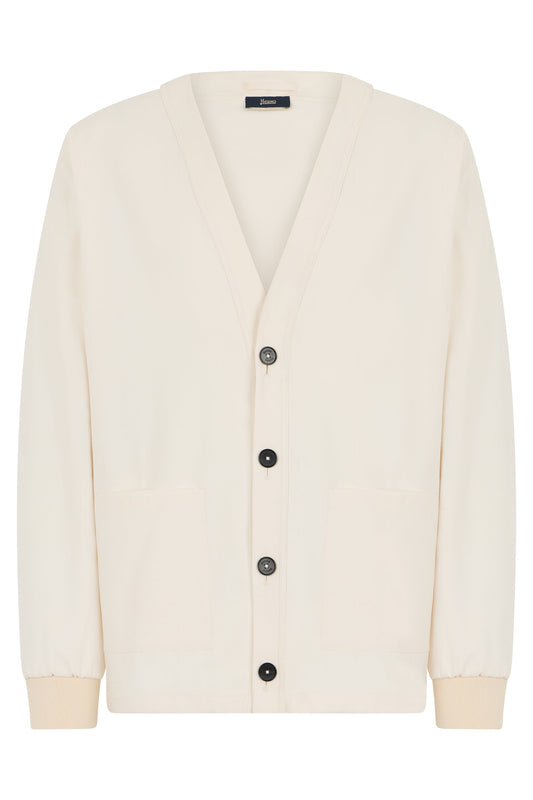 Cardigan in fabric with v-neck RTW