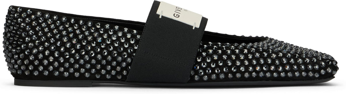 Sliced square ballerinas with rhinestones SHOES