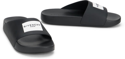 Rubber Slide Sandals with Logo SHOES