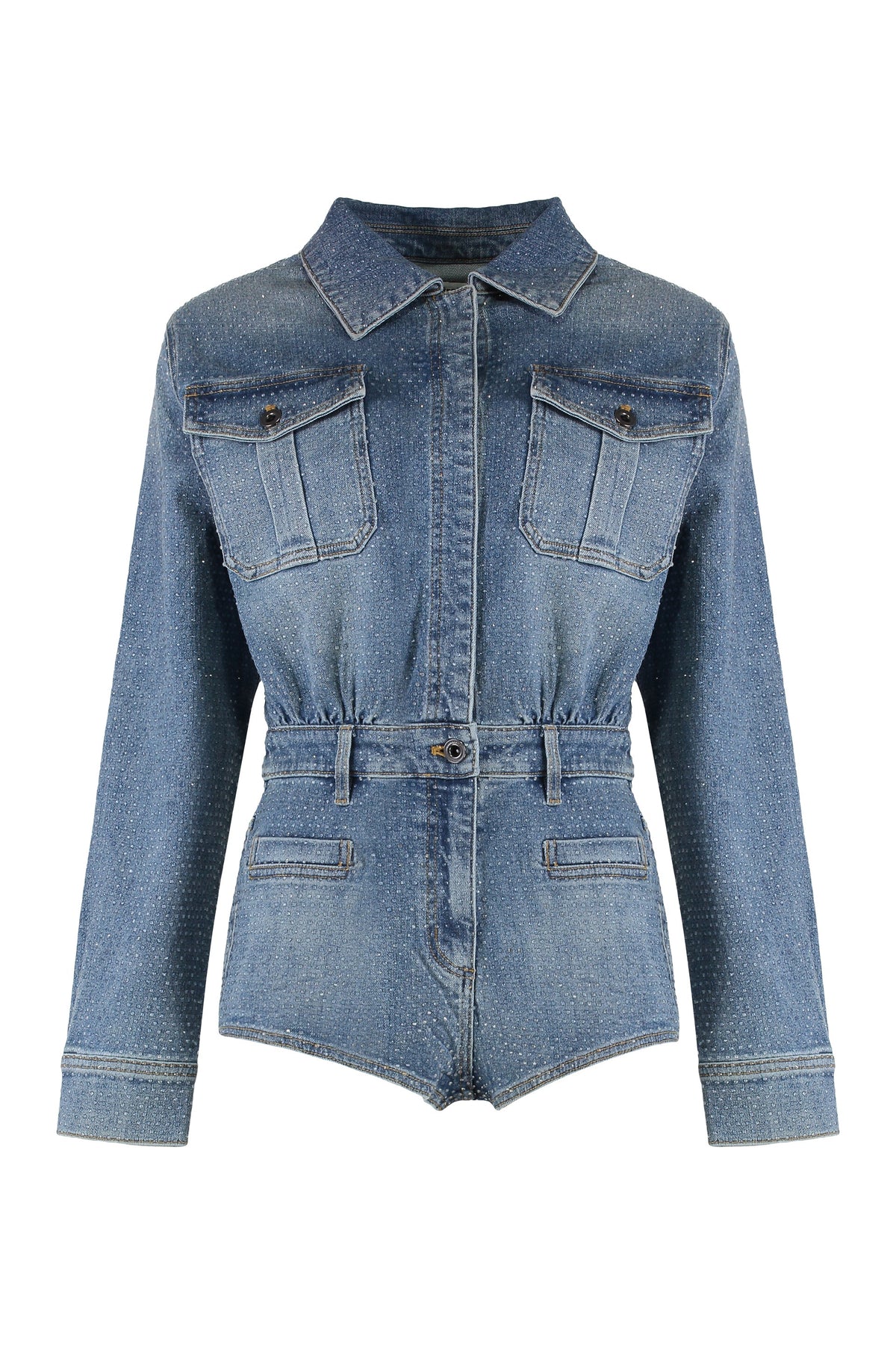 Denim jumpsuit with rhinestones RTW