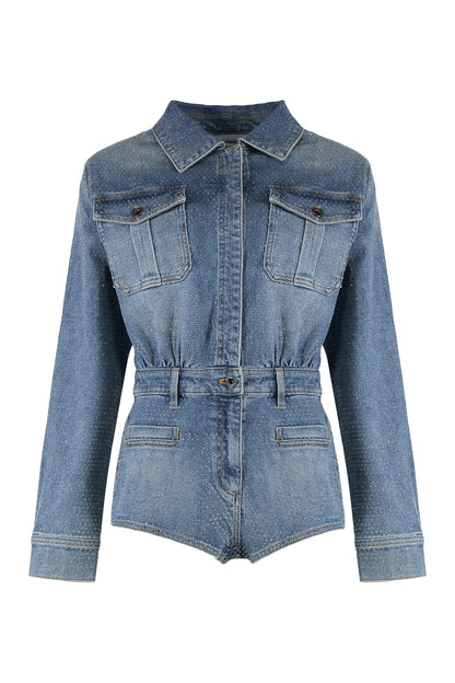 Denim jumpsuit with rhinestones RTW
