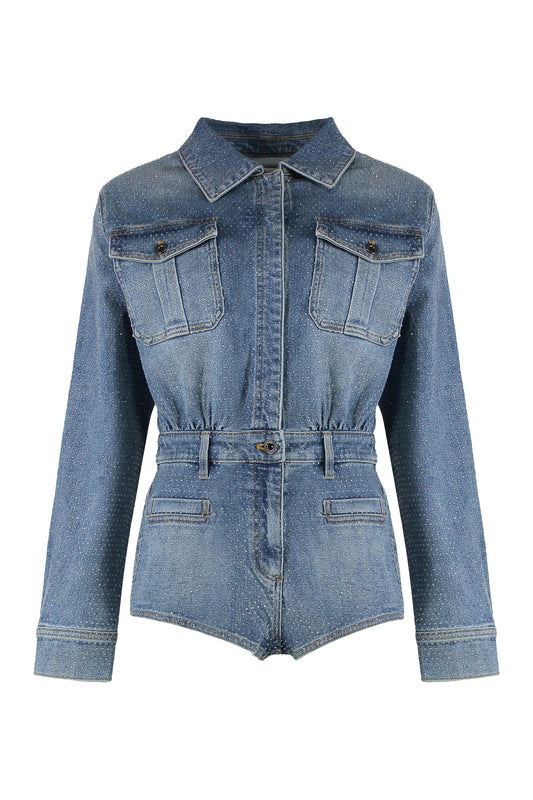 Denim jumpsuit with rhinestones RTW