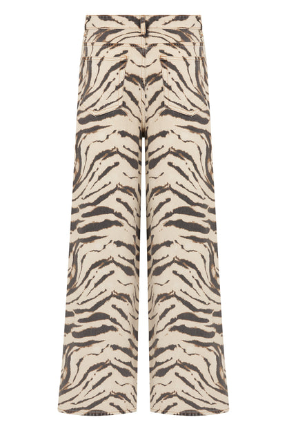 GANNI Wide leg printed jeans
