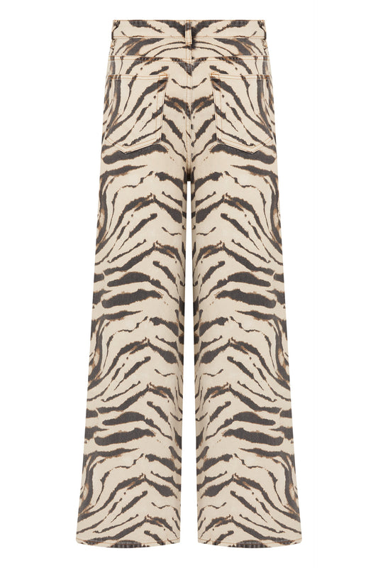 GANNI Wide leg printed jeans