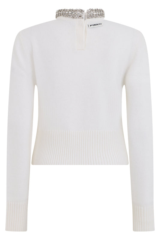 Sweater with high collar embellished RTW