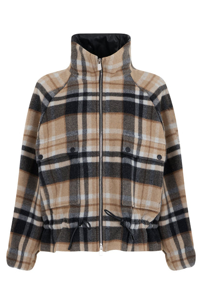 Checkered Jacket with High Collar RTW