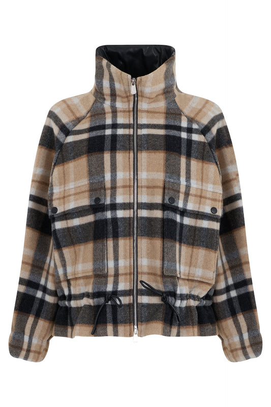 Checkered Jacket with High Collar RTW