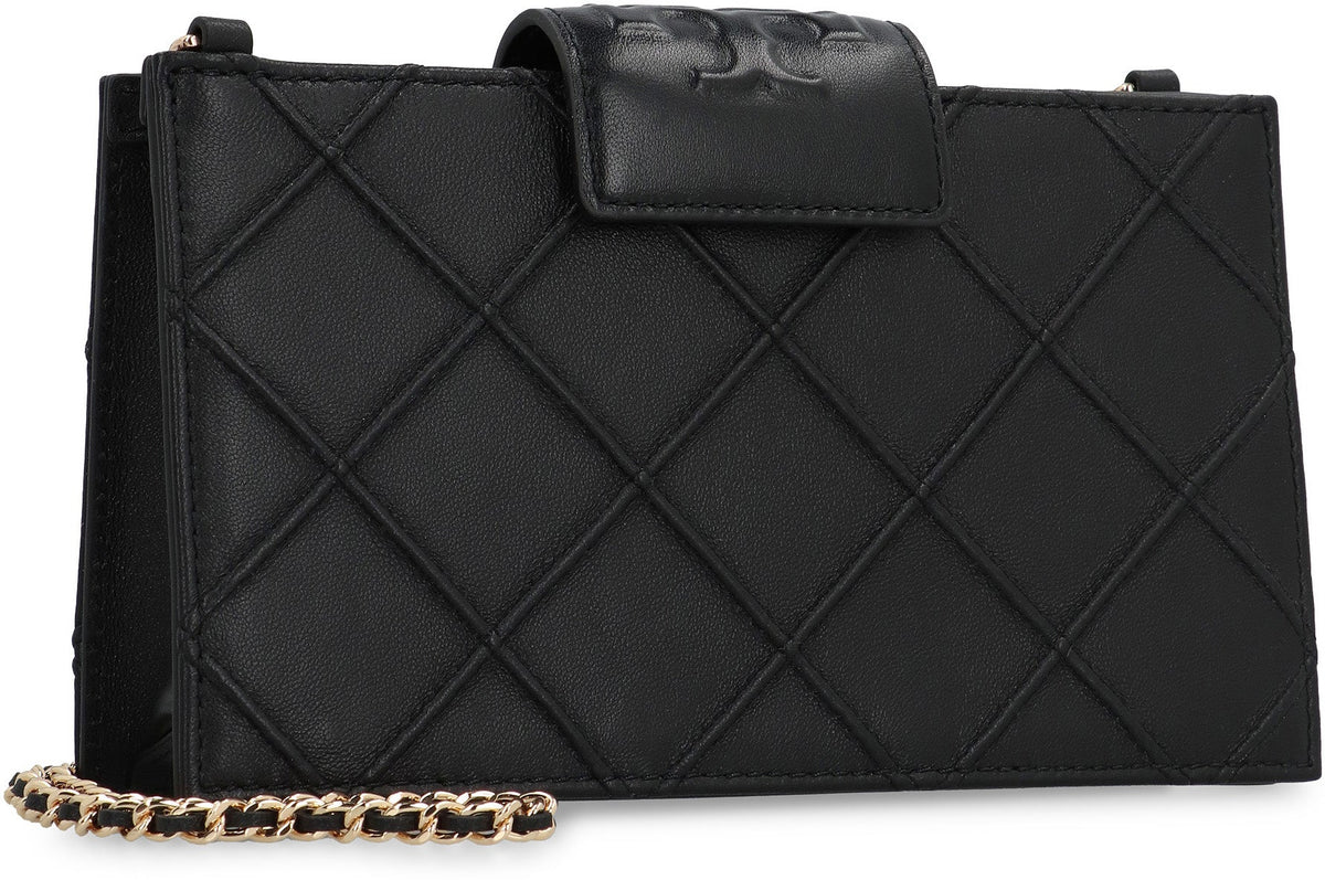 Tory Burch Fleming Leather wallet on chain