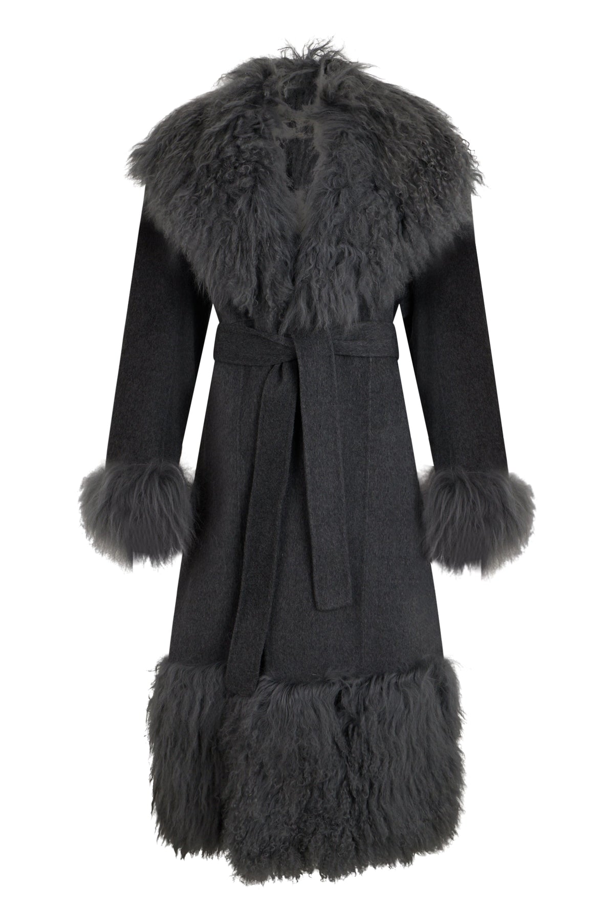 Coat with details in fake fur RTW