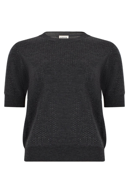 Short sleeve sweater with rhinestones RTW