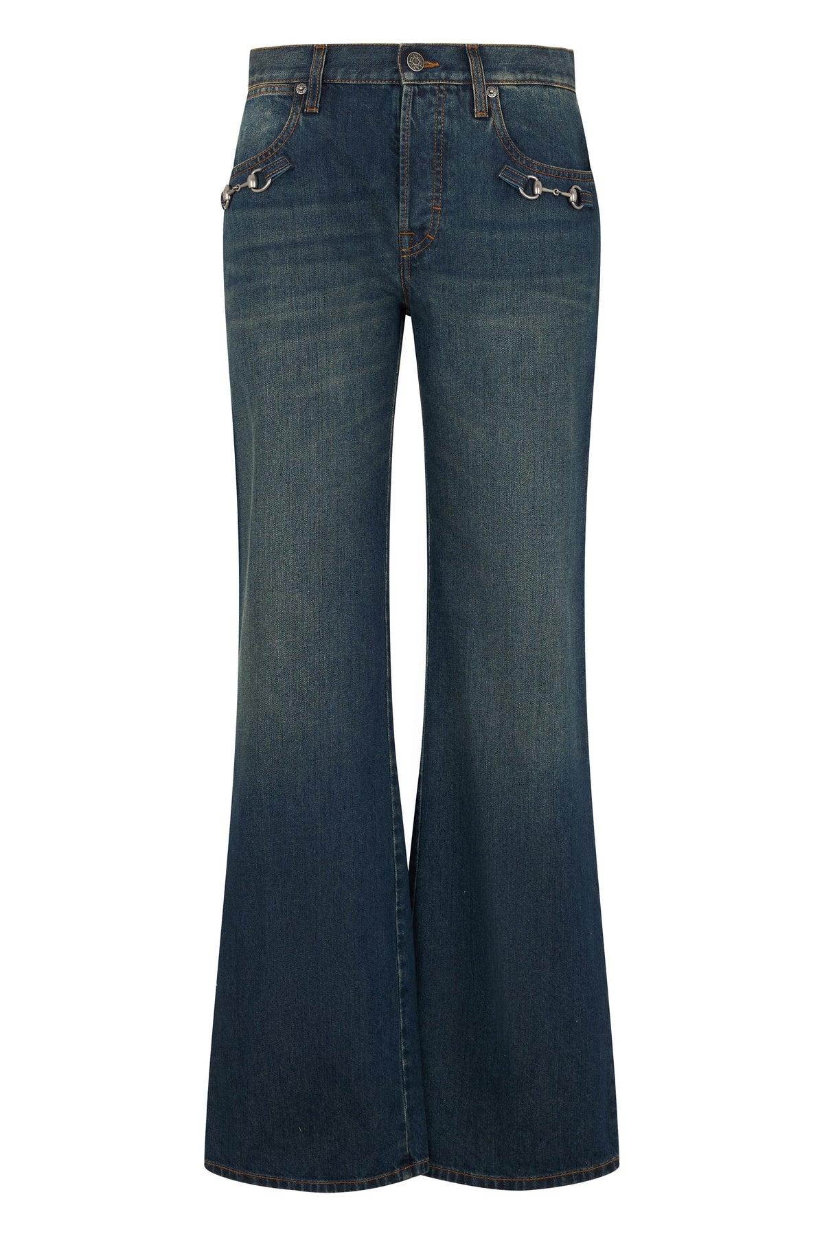 Denim pants made of cotton with clamp detail RTW