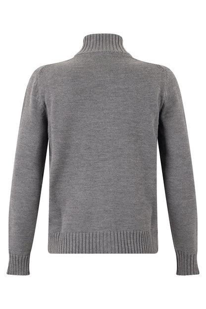 High-neck cardigan in wool RTW