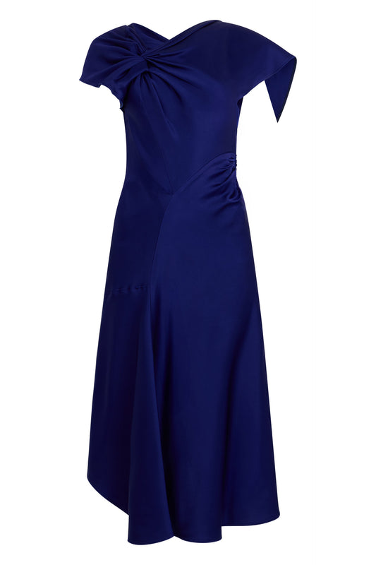 Asymmetrical dress with knot RTW
