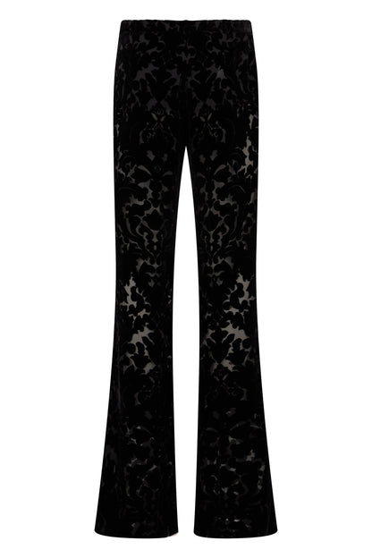 Velour pants with floral print RTW