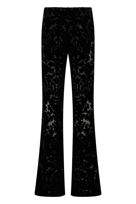 Velour pants with floral print RTW