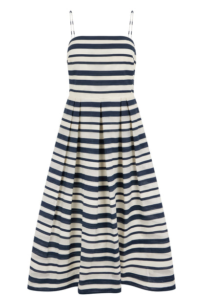 Midi dress in cotton blend with stripes RTW