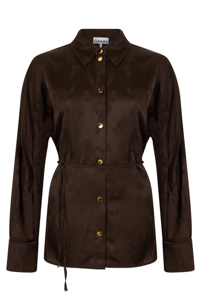 Satin shirt with jacquard effect RTW