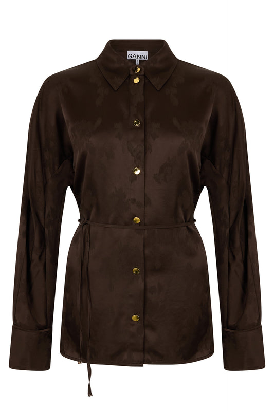Satin shirt with jacquard effect RTW