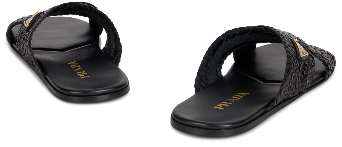 Woven leather sandals SHOES