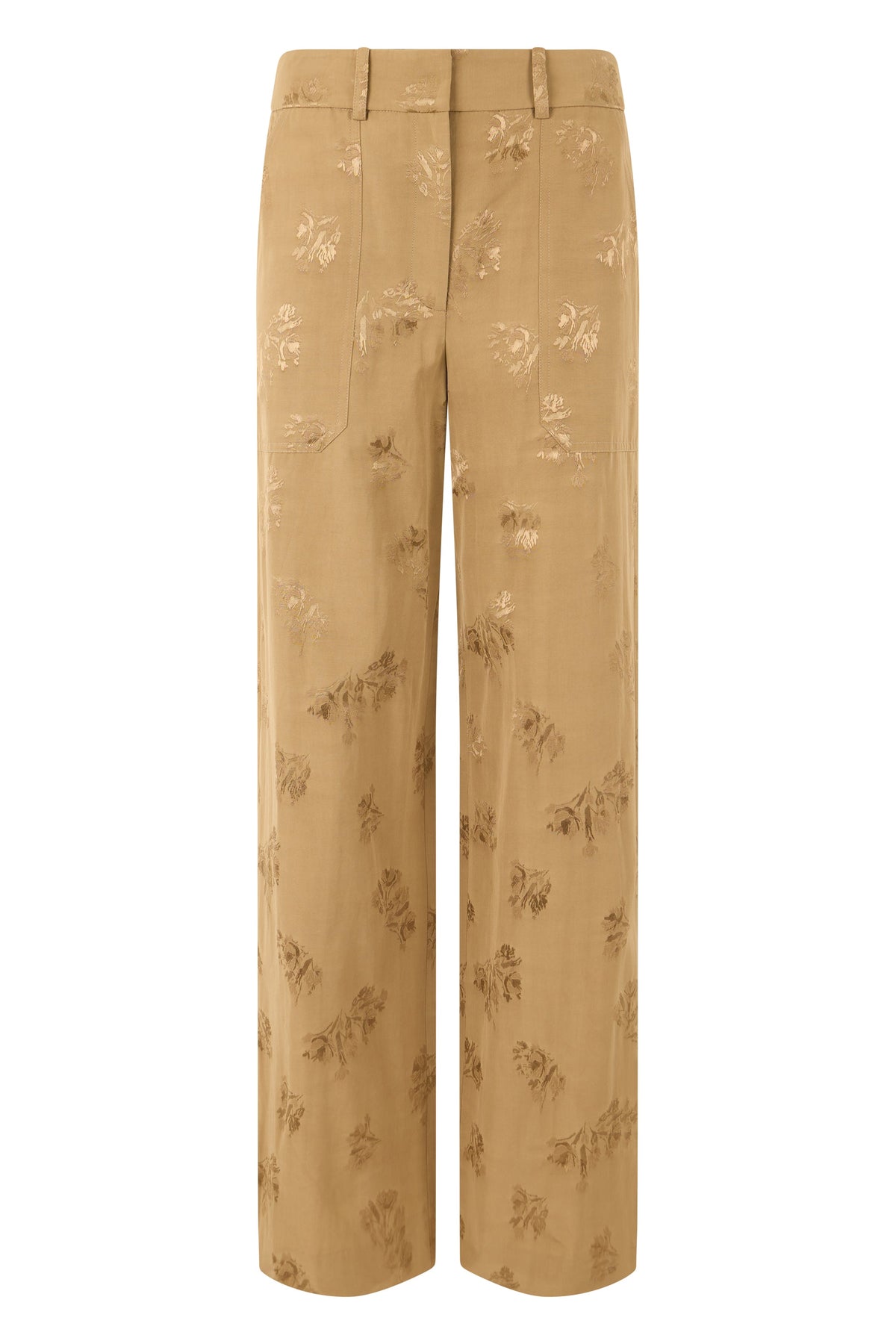 Straight pants in floral jacquard RTW