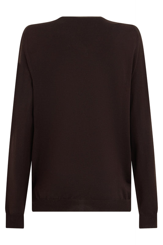 Virgin wool sweater with V-neck RTW