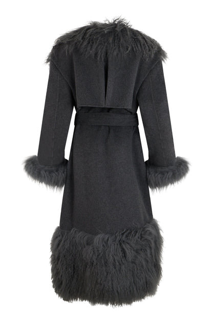 Coat with details in fake fur RTW