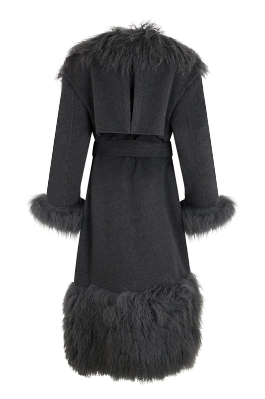Coat with details in fake fur RTW