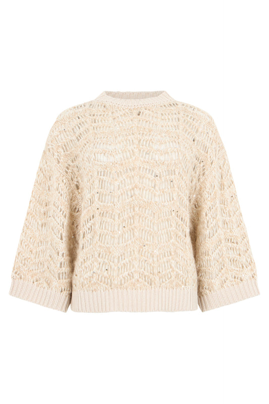 Lace sweater with sequins RTW