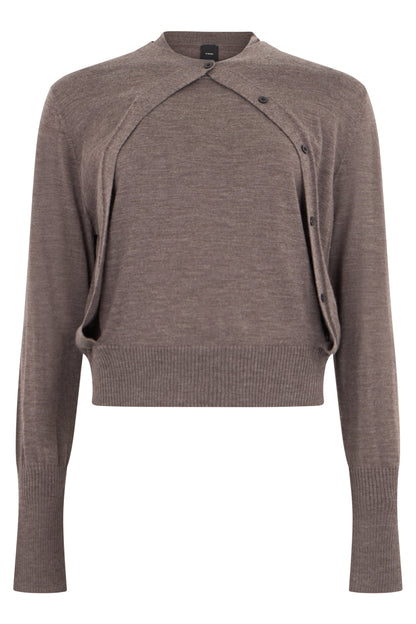 Crew neck sweater with buttons RTW