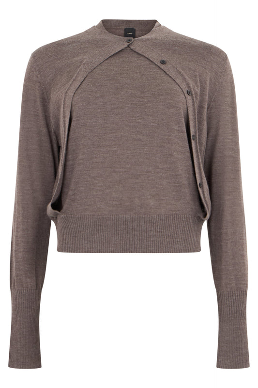 Crew neck sweater with buttons RTW