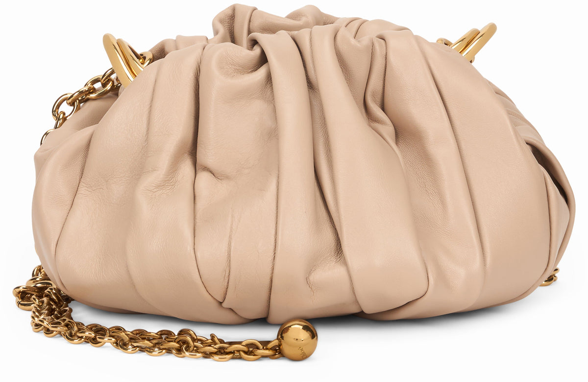 Chloé Pleated shoulder bag in leather with chain