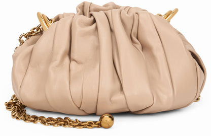 Chloé Pleated shoulder bag in leather with chain