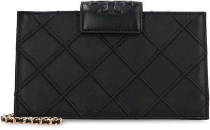Tory Burch Fleming Leather wallet on chain