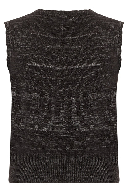 Sleeveless knit sweater with embroidered logo RTW