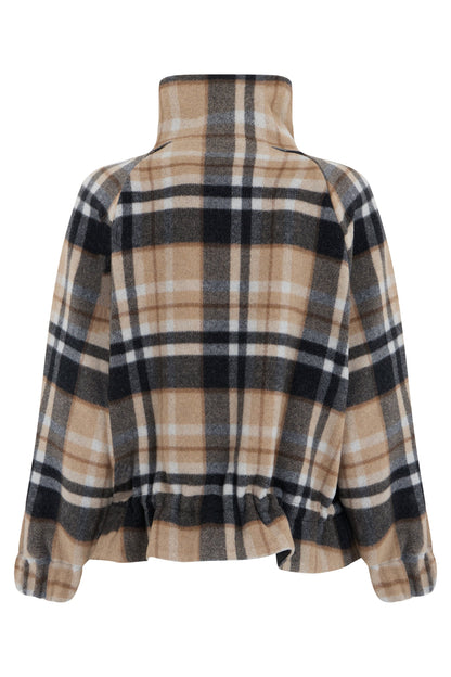 Checkered Jacket with High Collar RTW