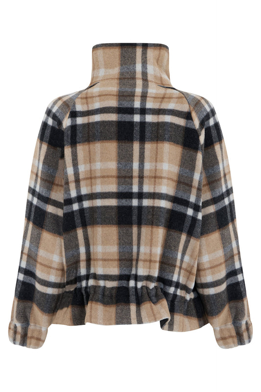 Checkered Jacket with High Collar RTW