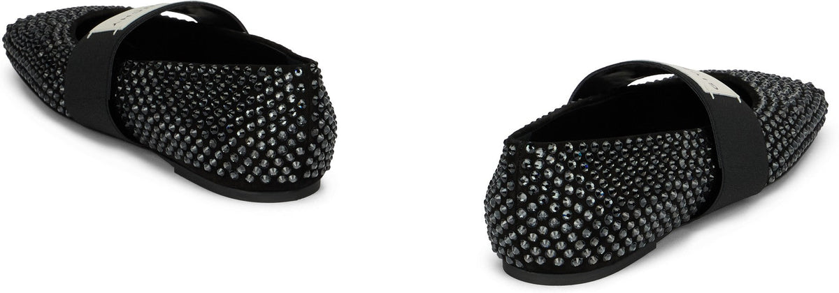 Sliced square ballerinas with rhinestones SHOES