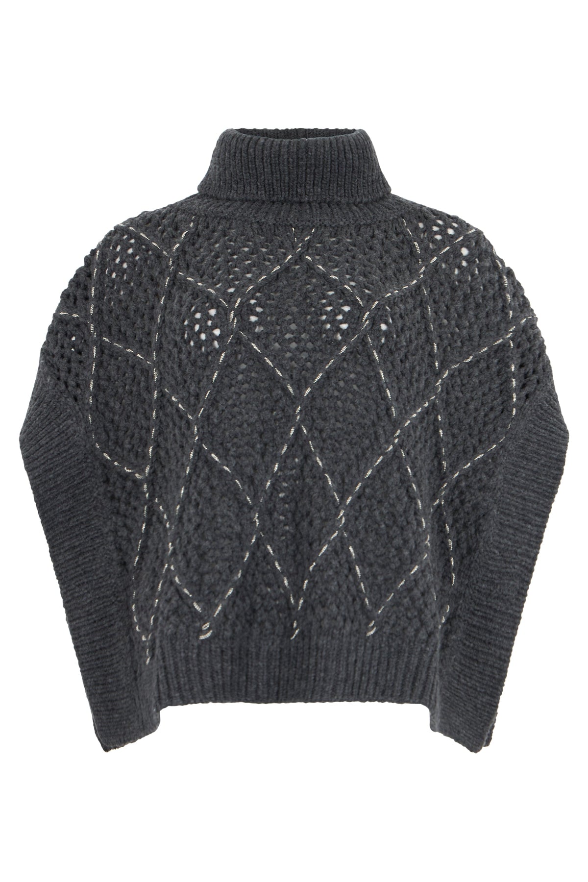 Lacy knit poncho RTW