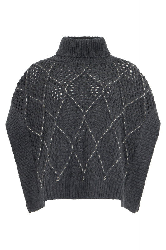 Lacy knit poncho RTW